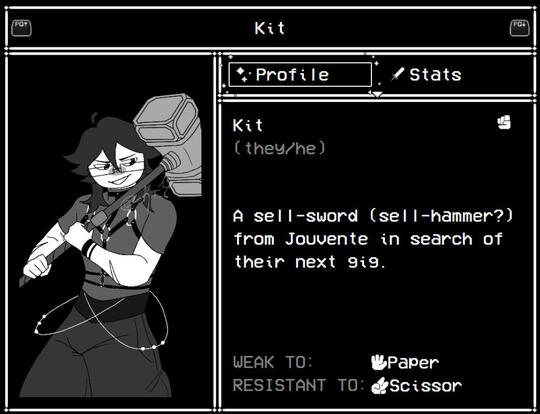 fake "in stars and time" character screen